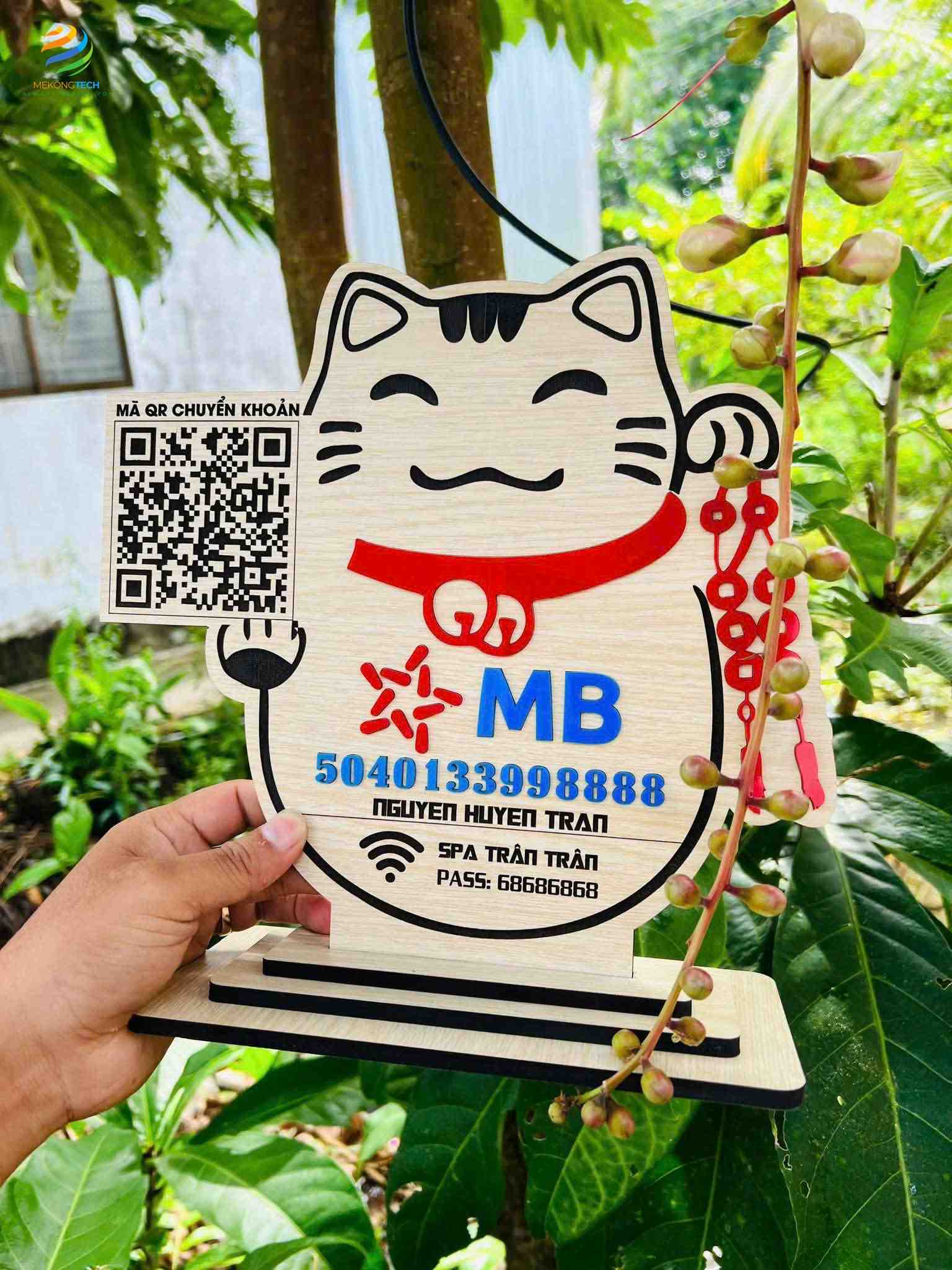 Bảng Quét Mã QR Code Thanh Toán Ngân Hàng Bằng Gỗ Giá Rẻ